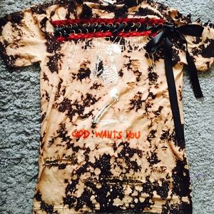 Yeezus Bleached/Distressed Corset Tee