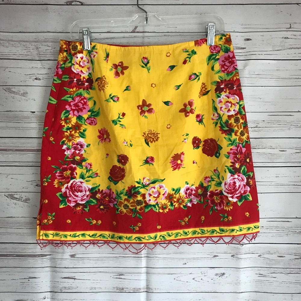 Boston proper bright Floral skirt
