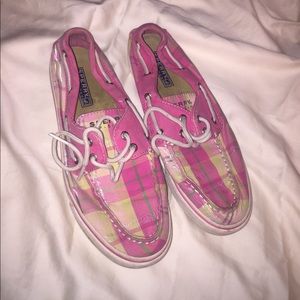 Pink Plaid Sperry Boat Shoes