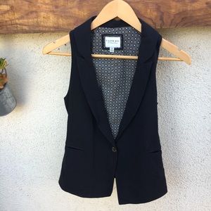 Women's Buttoned Navy Suit Vest