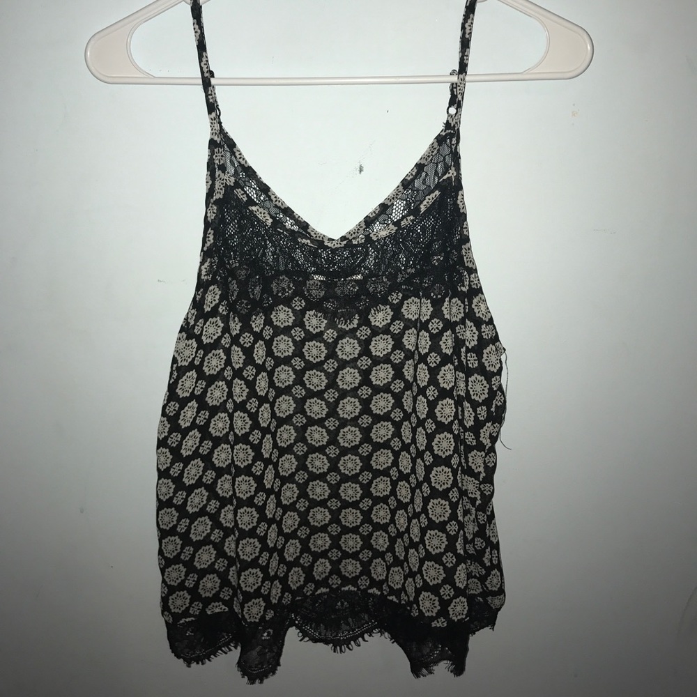 Black and white patterned tank