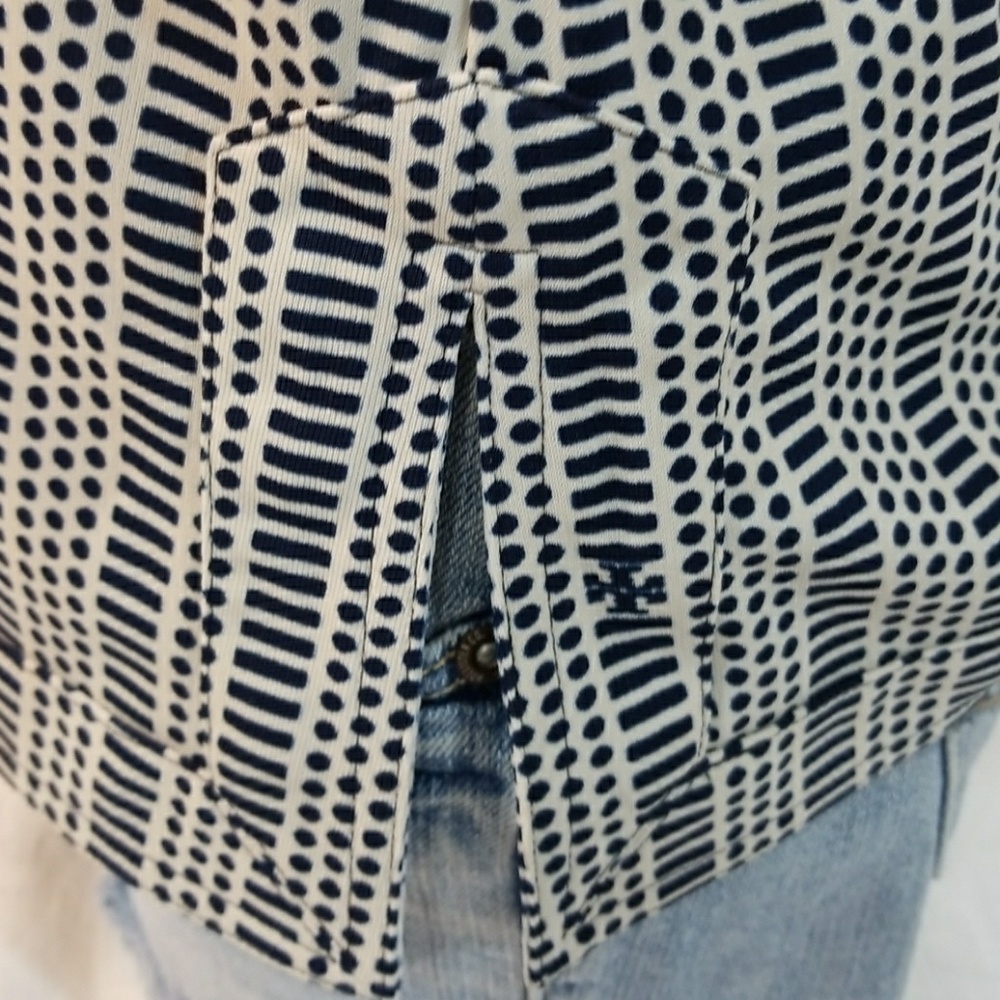 Authentic Tory Burch  navy blue blouse - Picture 5 of 8