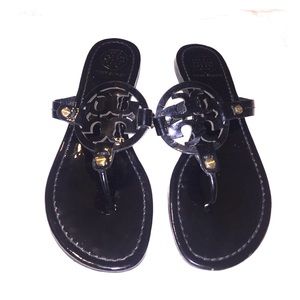 Tory Burch Sandals,NWOT  Black Patent Sz 7