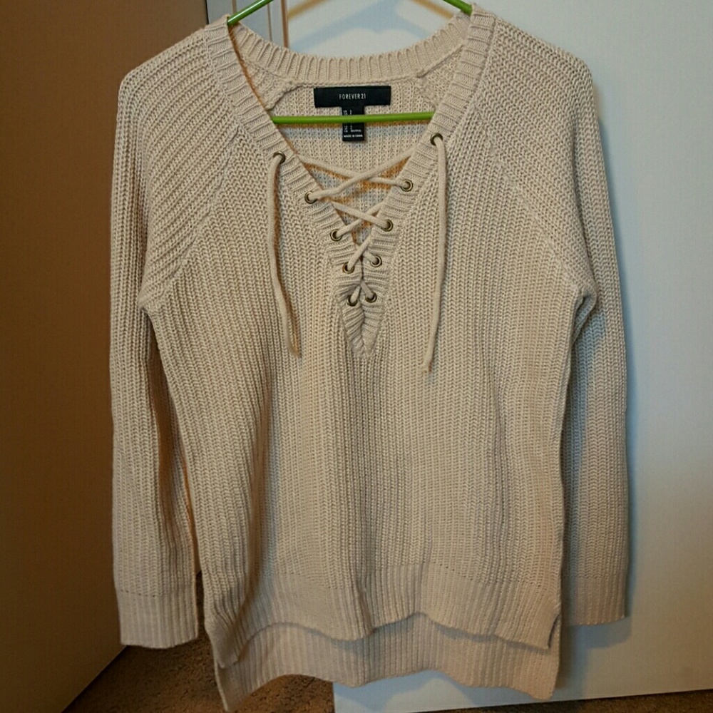 Lace up sweater