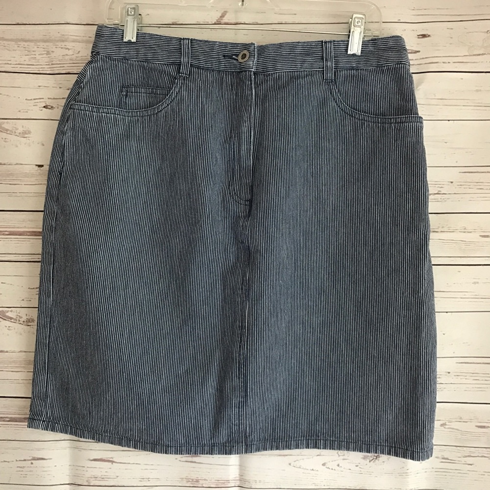 Talbots pinstripe denim skirt