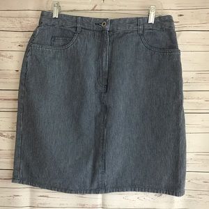 Talbots pinstripe denim skirt