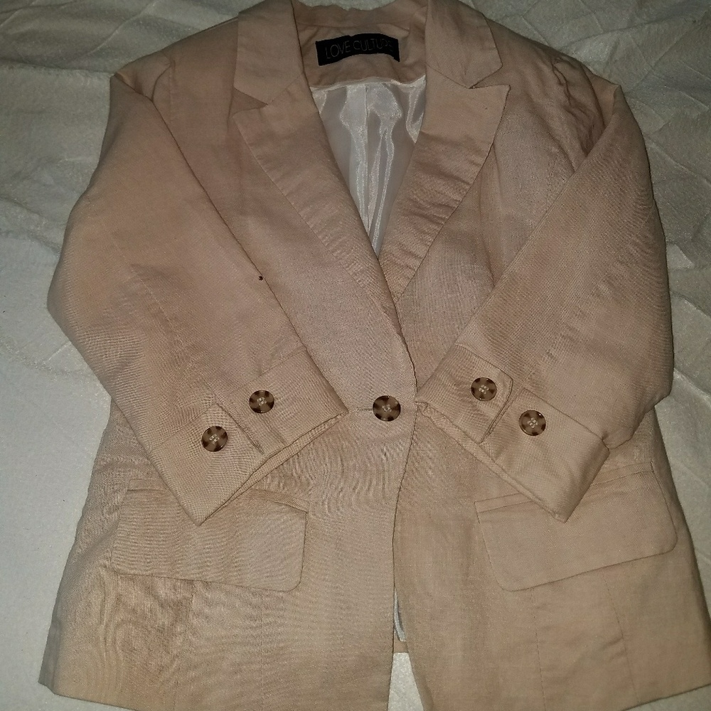 Linenlike 3/4 sleeve blazer