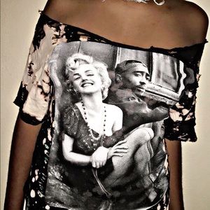 Off Shoulders MarilynMonroe/Tupac Tee