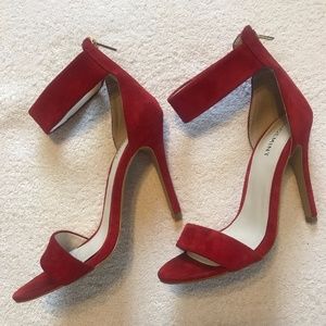 ShoeMint "Shelby" Red Strappy Heels