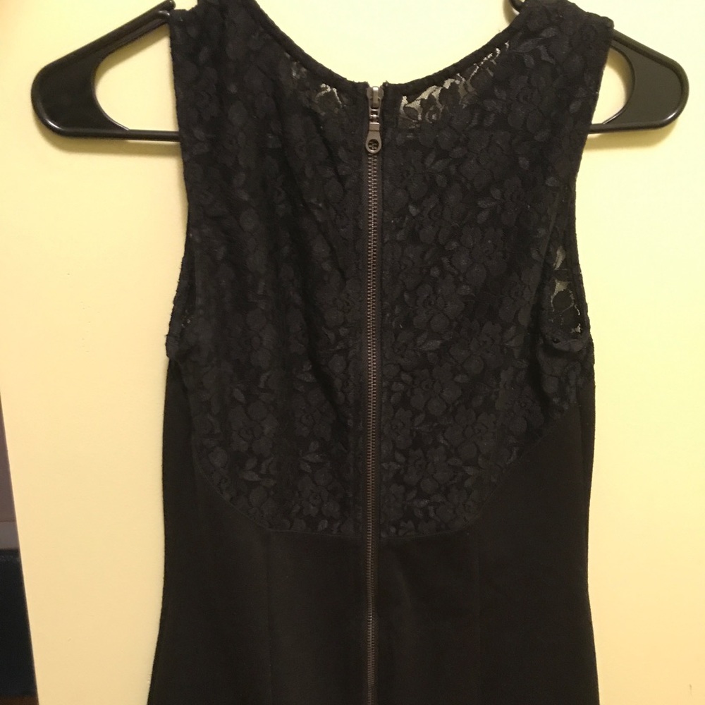 Forever 21 black dress high collared  with lace