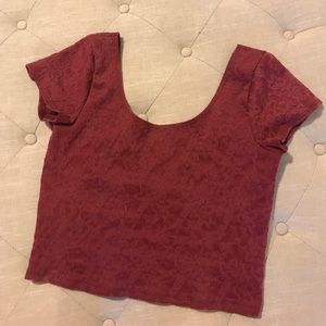 Maroon colored crop top from A&F