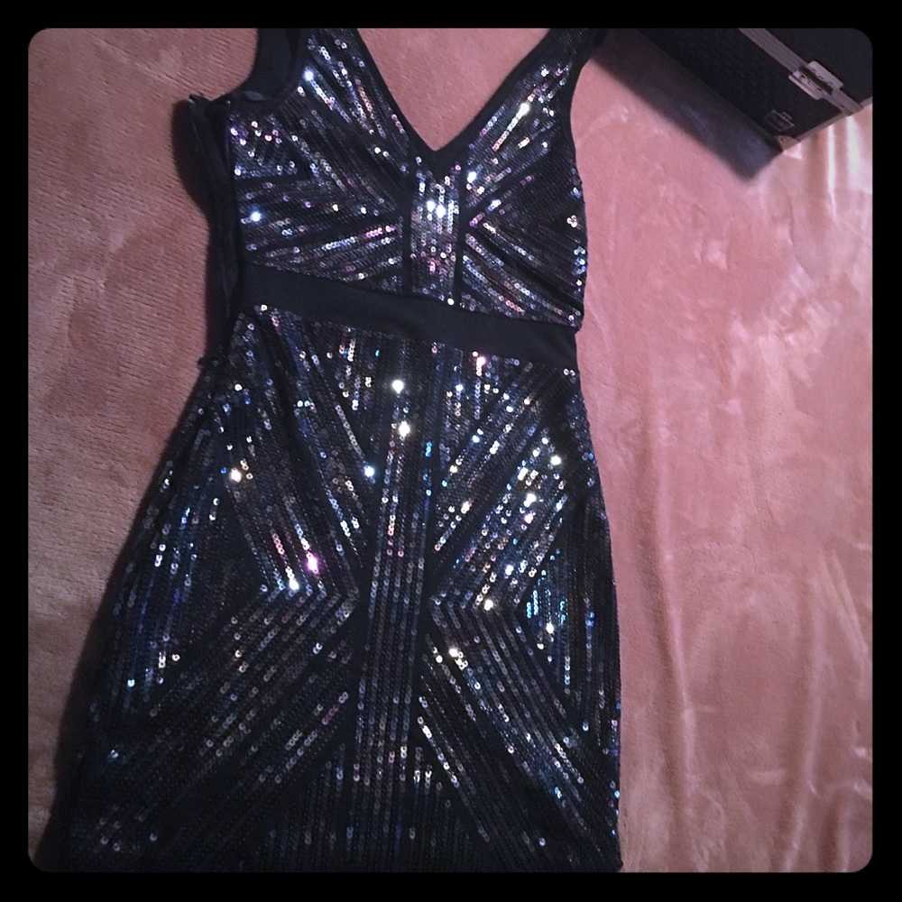 Bebe Sequins Cocktail Dress