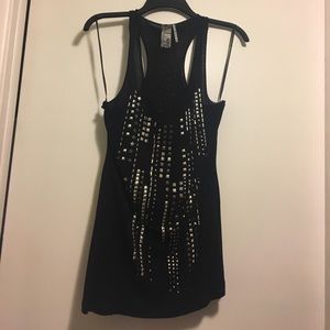 Silver stud embellished tank
