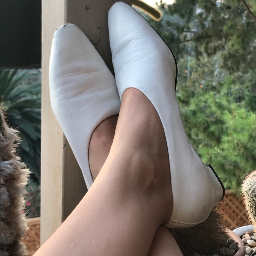 Unique asymmetrical Italian leather vintage shoes