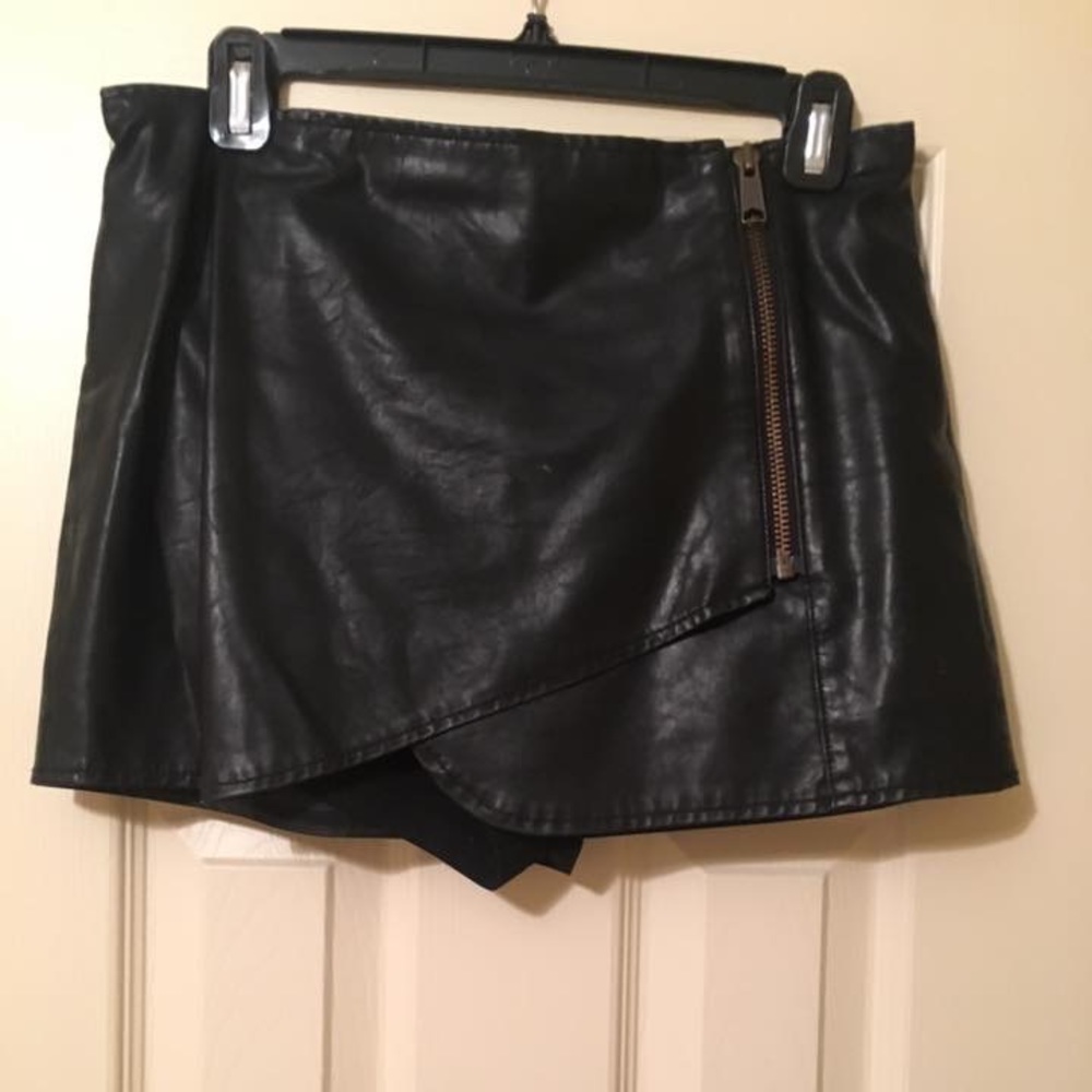 Free People leather skort
