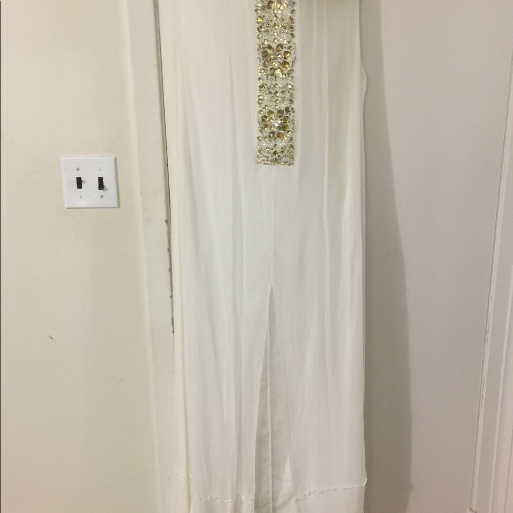 White dress with rhinestones