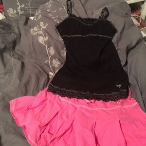 Black and Silver Justice Cami with Built in Bra