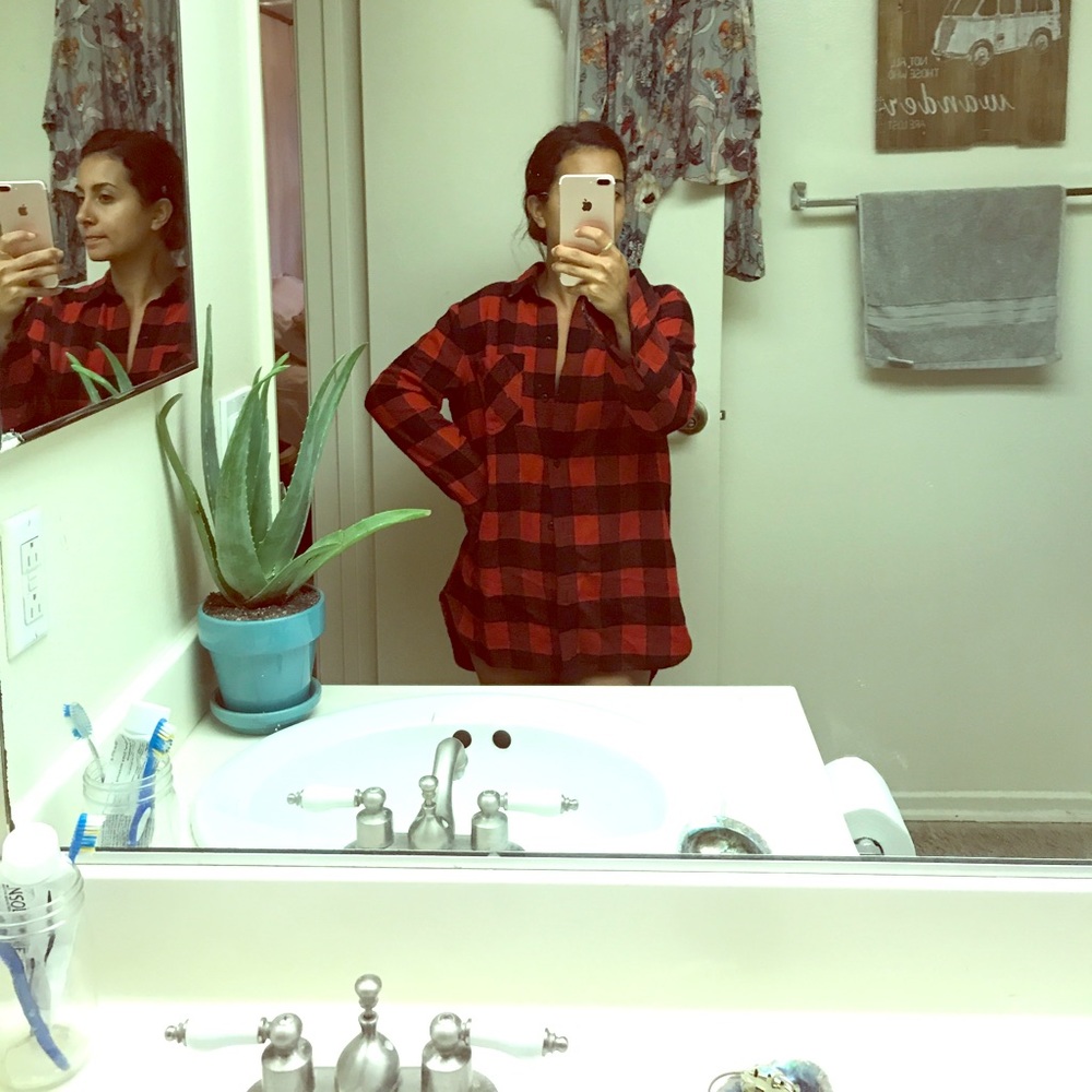 Checkered fleece Madewell Flannel!