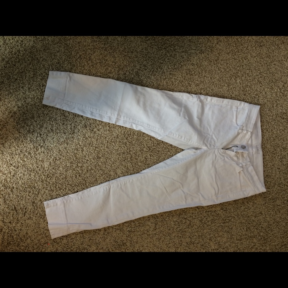 LOFT white ankle skinny jeans