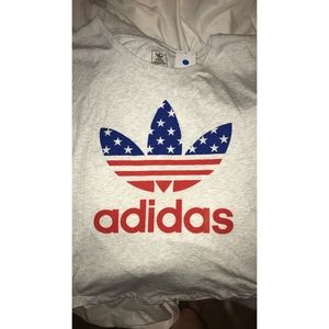 An XS American flag themed Adidas T-shirt