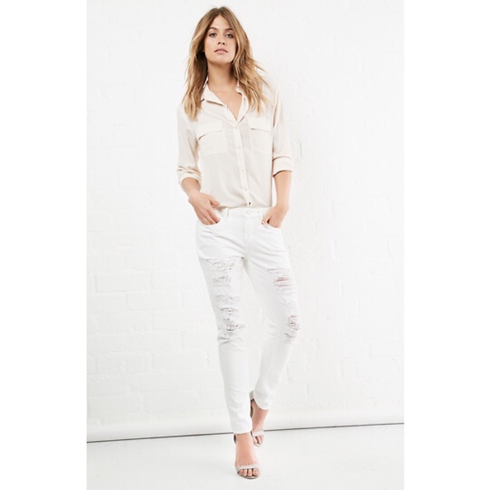 ARTICLES OF SOCIETY Bonita Girlfriend Jeans | Wht