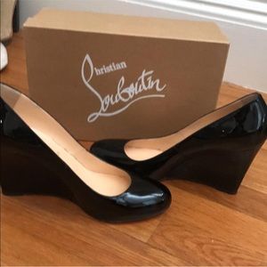 Wedges Christian louboutins black leather