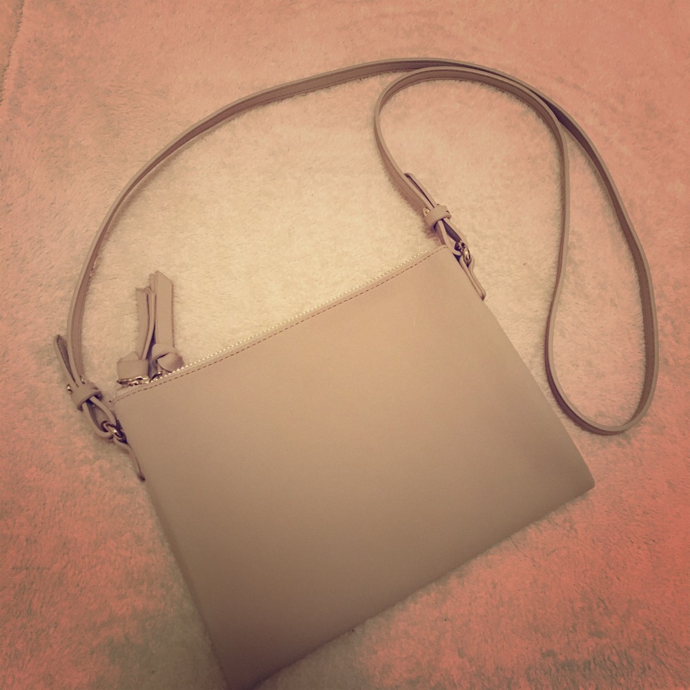 Double Zipper Tan Satchel