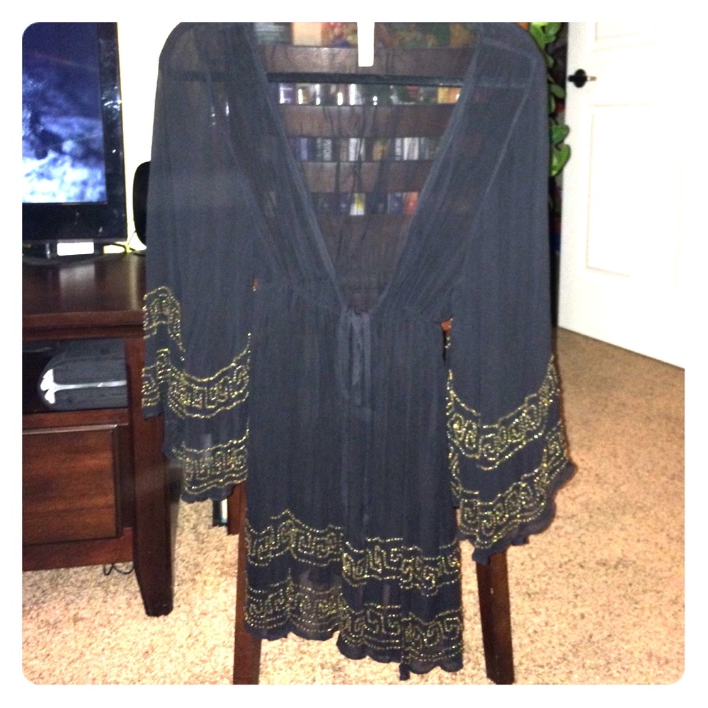 VS Super Sexy Beaded Sheer Bikini Cover Up