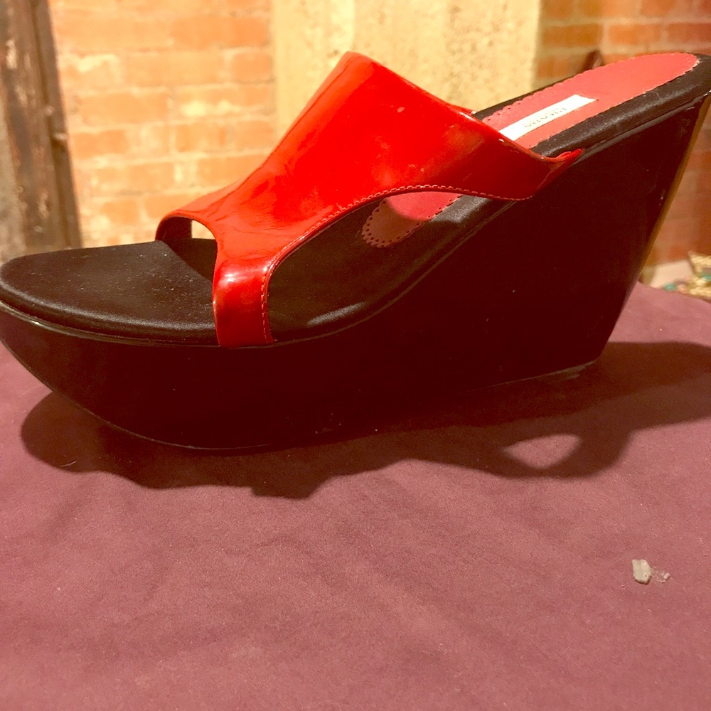 Reduced $36💥 Prada Red Patent Wedge Heels 38.5