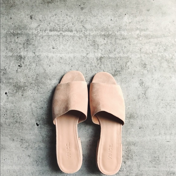 Vince Shoes - Vince Blush Pink Suede Rachelle Mules