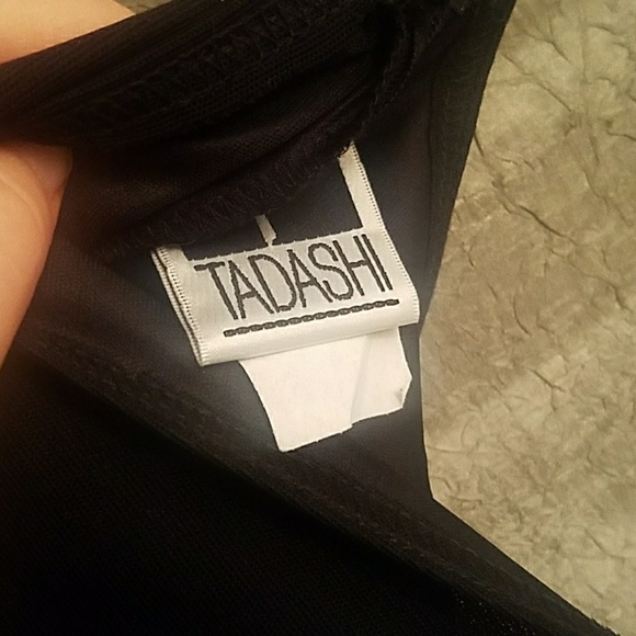 Tadashi Shoji One Chiffon Sheath Dress Black sz 9 - Picture 4 of 6