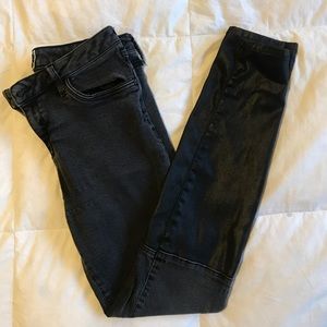 River Island Skinny Jeans with Leather Look Bottom