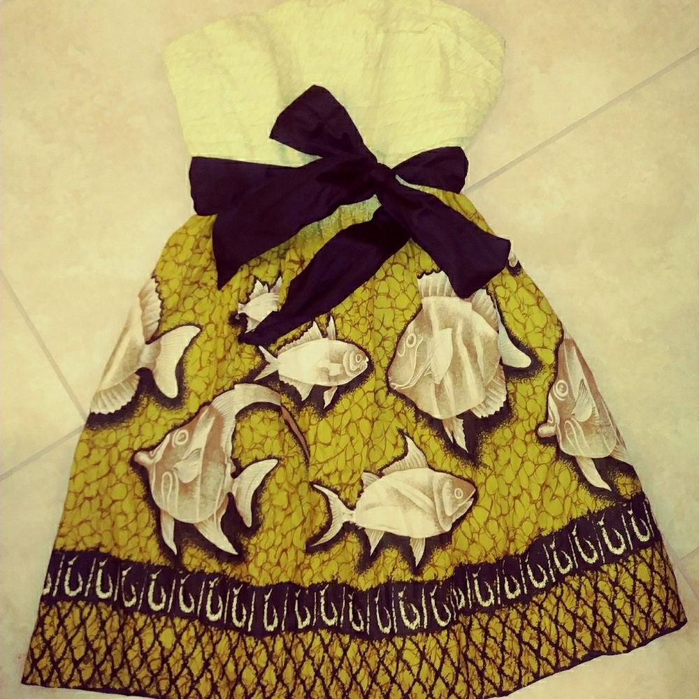 Anthropologist Vanessa Virginia Strapless Dress