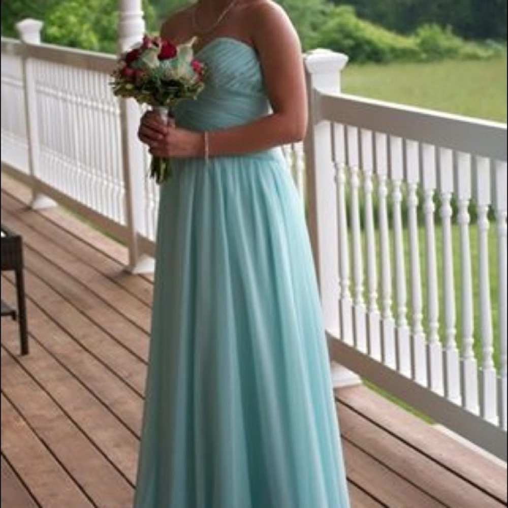 Long Teal Prom Dress