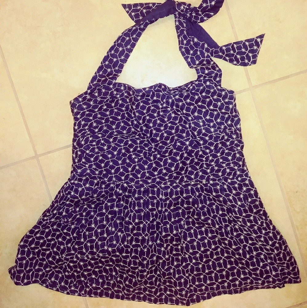 Anthropogie MAEVE  Flirty Blue Halter Top