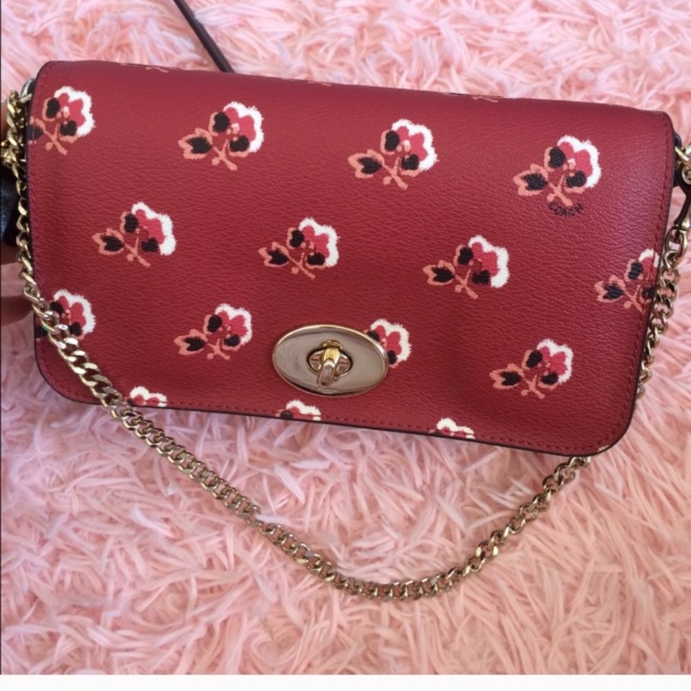 Euc coach clutch with long strap