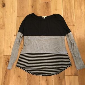 Color Block Tee with Lace detail S