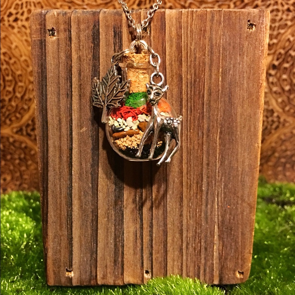 "Woodland Deer" Mini Bottle Necklace
