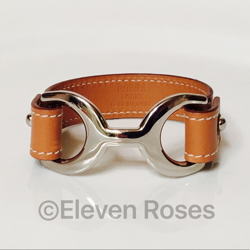 Hermes Pavane Natural Calfskin Leather Bracelet - Picture 1 of 8