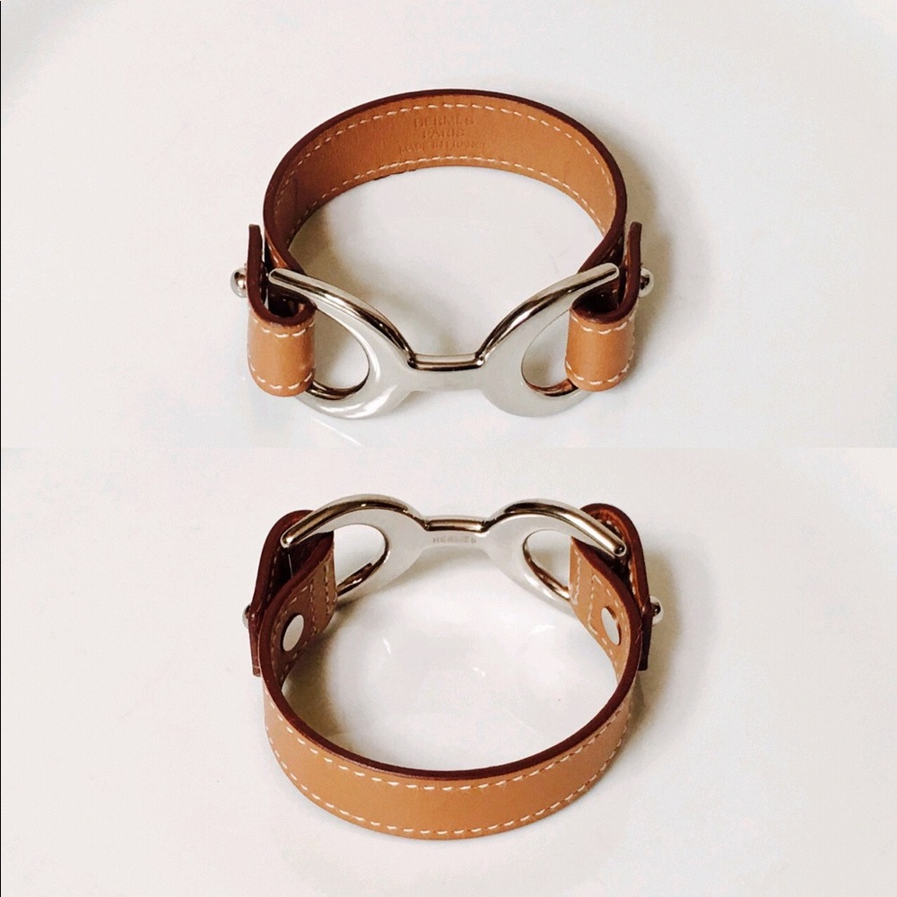 Hermes Pavane Natural Calfskin Leather Bracelet - Picture 4 of 8