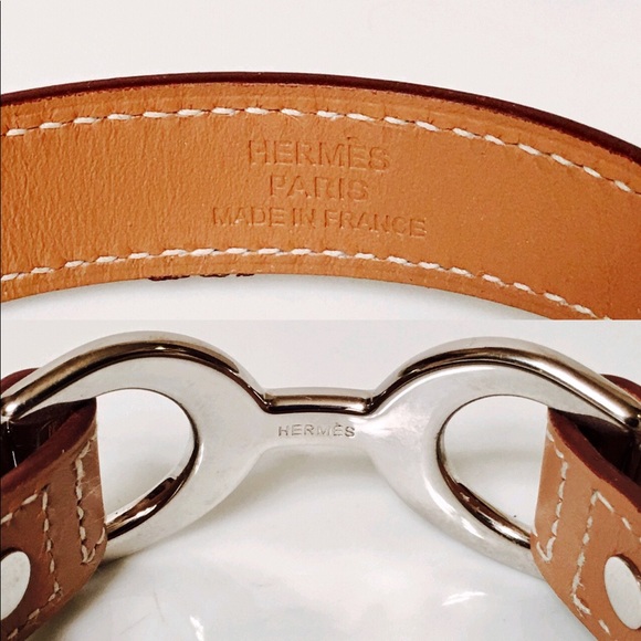 Hermes Pavane Natural Calfskin Leather Bracelet - Picture 5 of 8