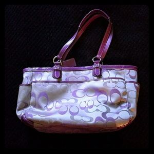 Purple classic C print Coach purse