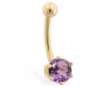 14K Gold Navel Piercing Belly Button Ring