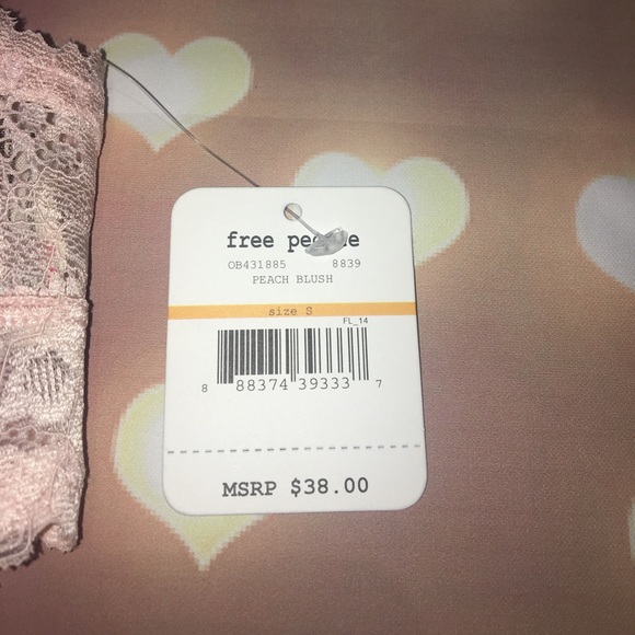 🆕New Free People Preach Blush Bandeau Lace - Picture 7 of 7