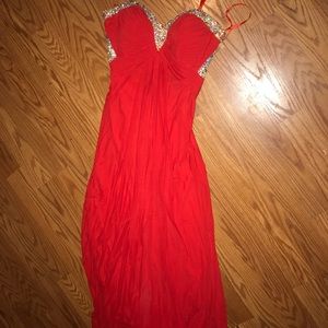 Red formal prom dress