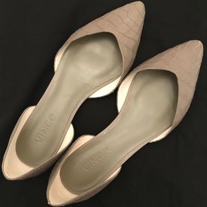 VINCE Tara Croc D'orsay pointed flats