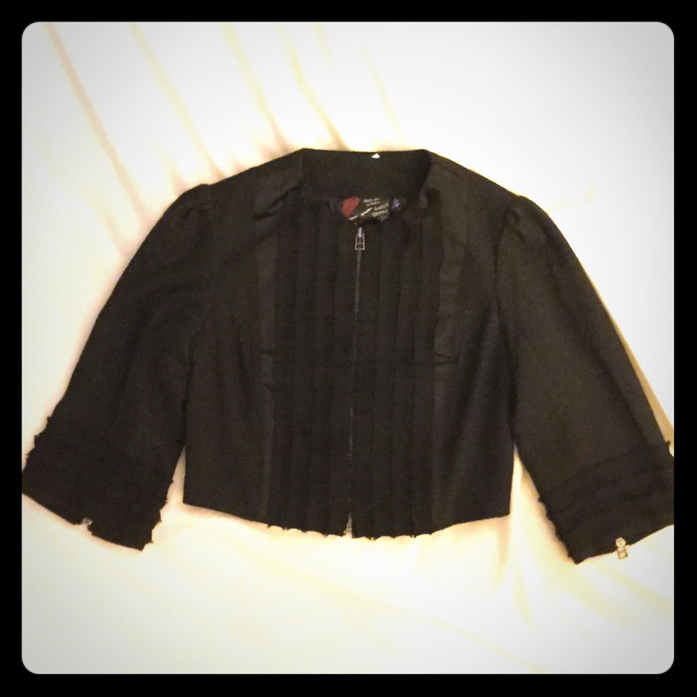 FOREVER 21 VAMPIRE BLACK LACE ZIP UP GOTH JACKET S