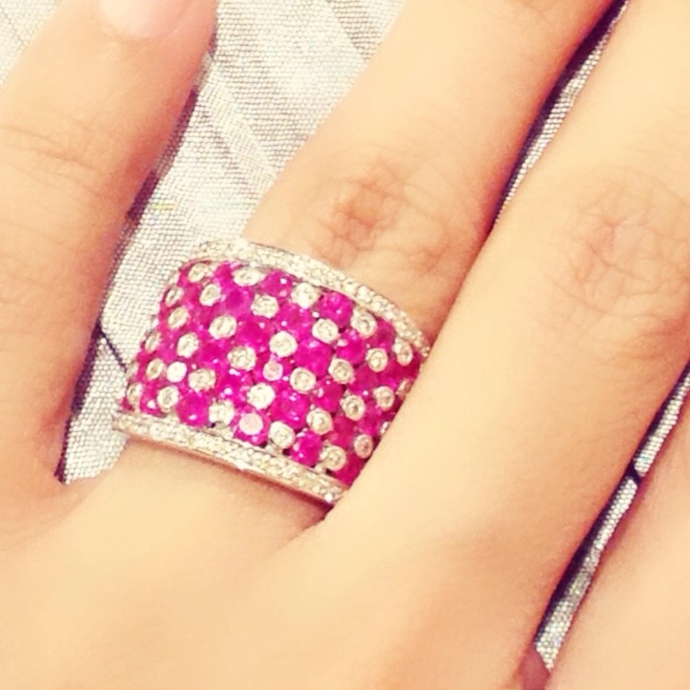 ‼️‼️SOLD‼️‼️ EFFY 14K White GOLD DIAMOND RUBIES