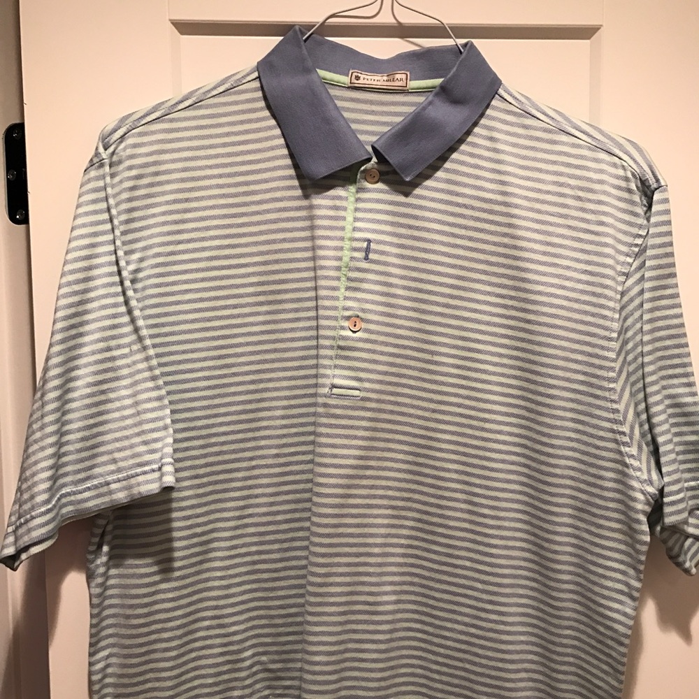 Peter Millar blue/sea foam golf shirt size L
