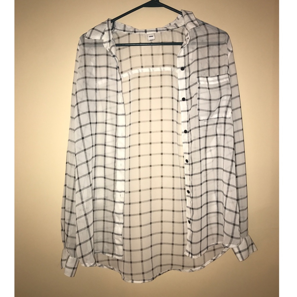 Checkered Button Down Blouse